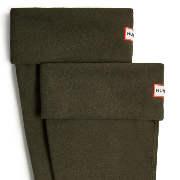 Hunter Womens Fleece Tall Cuff Boot Socks for Hunter Rain Boots, Dark Olive - M - Picture 2 of 14